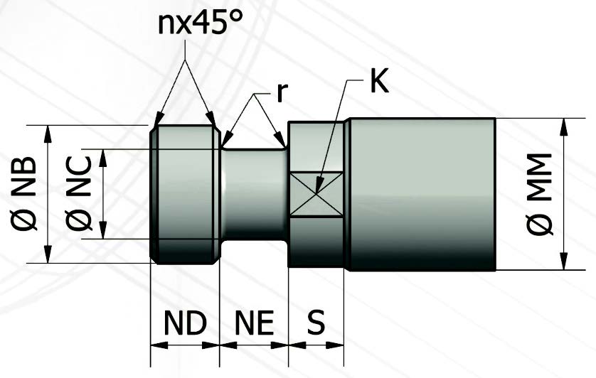 Hydraulic cylinder, double acting, VFA serie - Type MF1