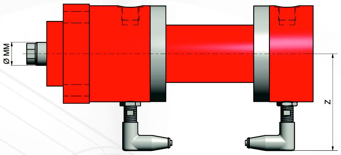 Vérin hydraulique double effet, série VFA - Fixation MF1